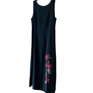 Size Petite Large Women's Vintage Lord & Taylor Black Sleeveless Dress 100% Silk